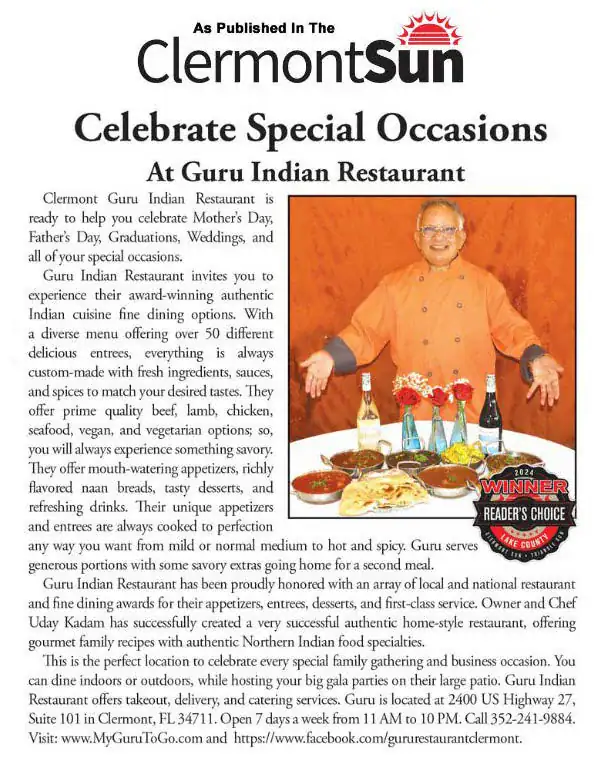 Guru Restaurant Special Occasion